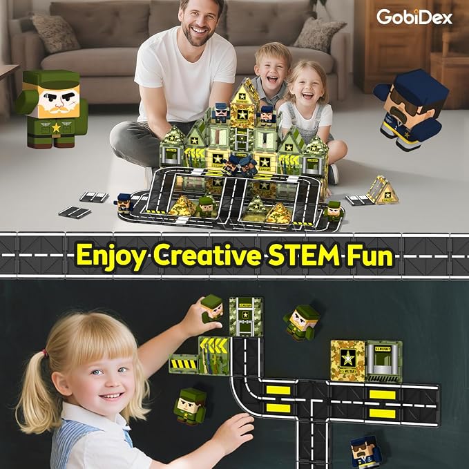 GobiDex 100PCS Army Magnetic Building Blocks Set for Kids Ages 3+ - Image 4
