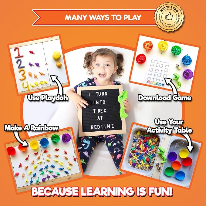 Stomp & Roar Dinosaurs - Sort, Count, Match & Play with 54pc, Dice + eBook - Image 6
