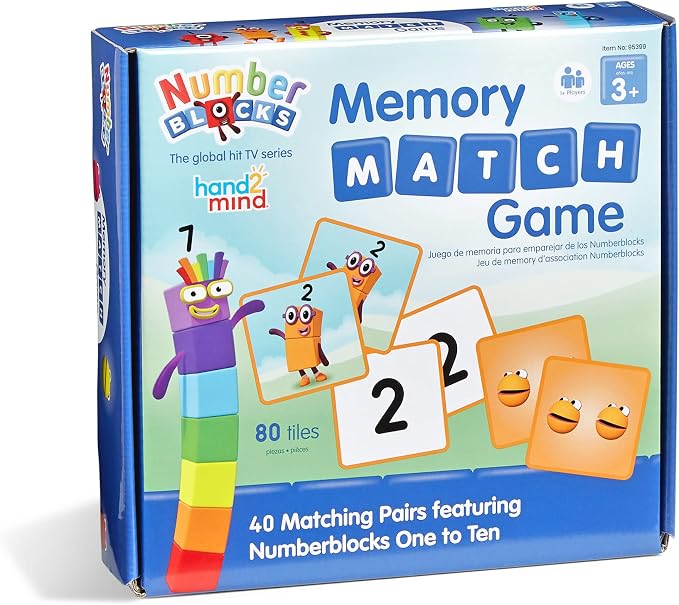 hand2mind Numberblocks Memory Match Game, Tile Game, 80 Tiles, Ages 3+ - Image 7