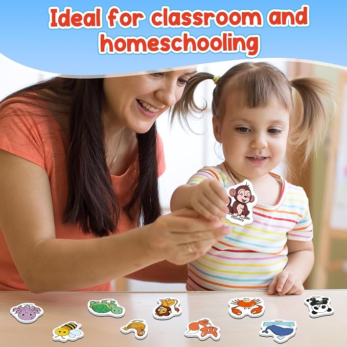 Kasfalci 40 Animal Magnets,Refrigerator Fridge Magnets for Kids,Magnetic Animal Toys for Toddlers,Learning Games,Speech Therapy for Preschool Kindergarten Classroom,Educational Toys for Kids 3+ - Image 7