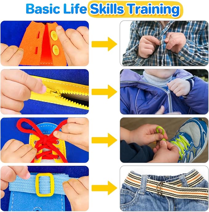 Montessori Busy Board,Busy Book Travel Toy Gifts for Toddler Boy Girl 1-3 - Image 3