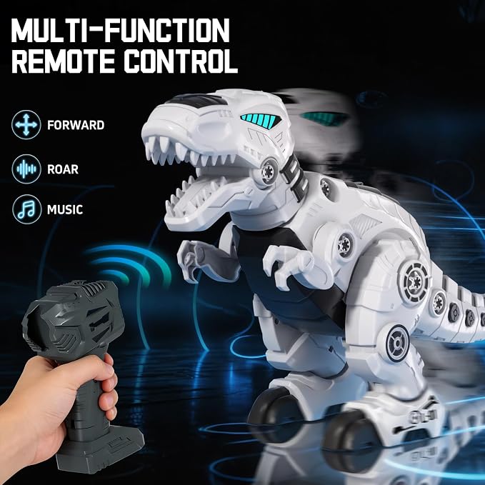 Remote Control & Take Apart Dinosaur Toy for Kids, Electric Walking Robot T-Rex Dino with Sound & Music, Educational STEM Building Toy, Christmas Birthday Gift for Boys Girls Ages 3 4 5 6 7 8+ - Image 2