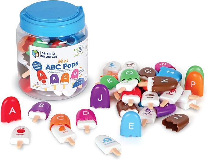 Learning Resources Mini ABC Pops – Alphabet Toys, ABC Puzzle, Phonics Games for Toddlers, Fine Motor Toys, Play Food Set, Preschool Activities, Sensory Bin Letters, Gifts for Kids by LearningResources