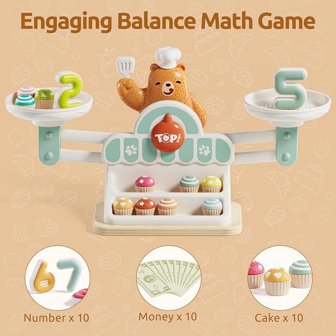 TOP BRIGHT Balance Counting Math Game, STEM Educational Toy for Ages 3-5 - Image 3