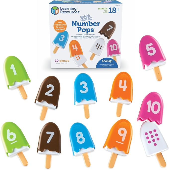 Learning Resources Smart Snacks Number Pops - Sorting Toys, Stacking Montessori, Classroom Must Haves, Math Manipulatives, Matching Games, Fine Motor Preschool, Speech Therapy by LearningResources