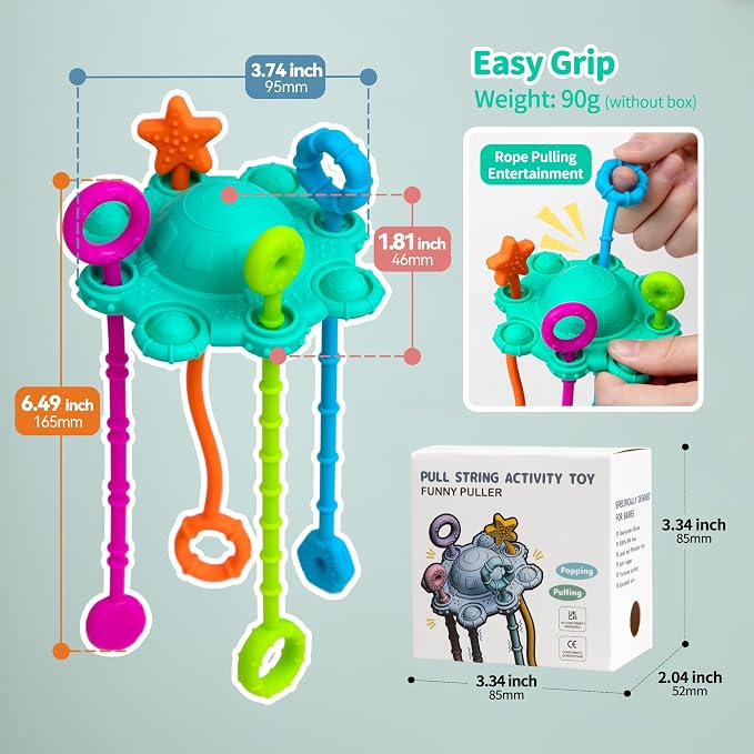 Montessori Pull String Toy Silicone Travel Toy - Image 5