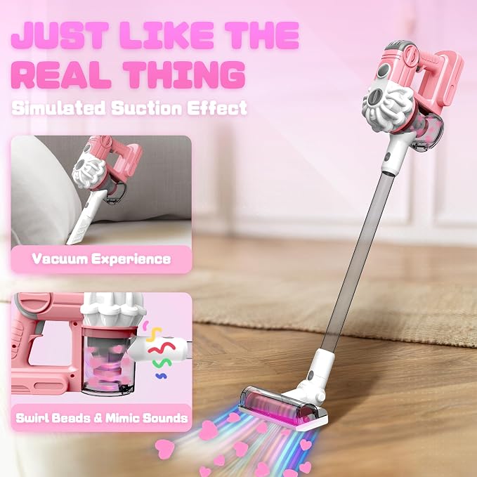 SMILESSKIDDO 3-in-1 Kids Vacuum that Really Works, Toy Vacuum for Kids - Image 3