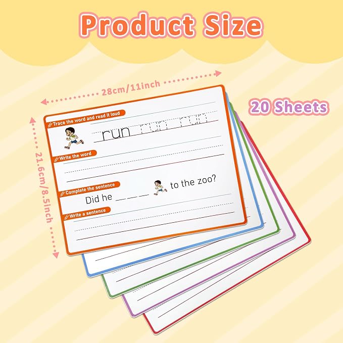 CVC Word Games & Sentence Building for Kids - Handwriting Practice, Phonics Flash Cards, Sight Word Tracing for Pre-K, Kindergarten & Homeschool Learning Activities - Image 7
