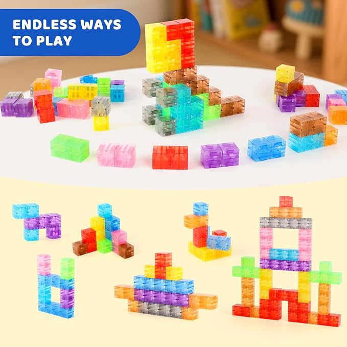 ZHENFINITY 100PCS Colorful Magnetic Building Blocks, STEM Construction Toy - Image 5