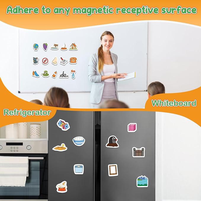 Kasfalci Magic E Word Games,Phonics Games,50 Magnetic Foam Objects,Fridge Magnets for Kids,Speech Therapy Toys for Toddler,Learn to Read Spelling Reading Learning for Preschool Kindergarten Classroom - Image 3