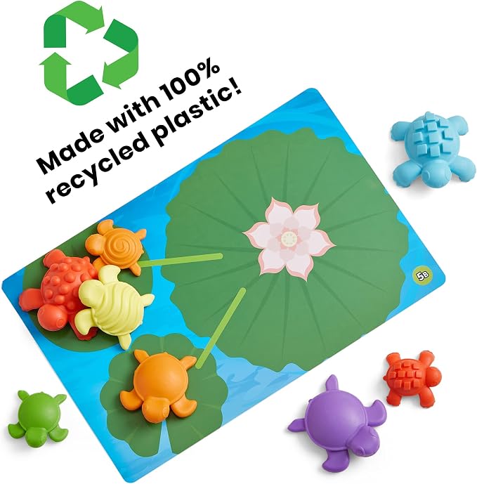 hand2mind Tactile Turtles Math Activity Set, Toddler Numbers and Counting, Math Counters for Kids, Color Sorting Toys, Sensory Turtle Game, Preschool Learning Activities, Montessori Math Materials - Image 9