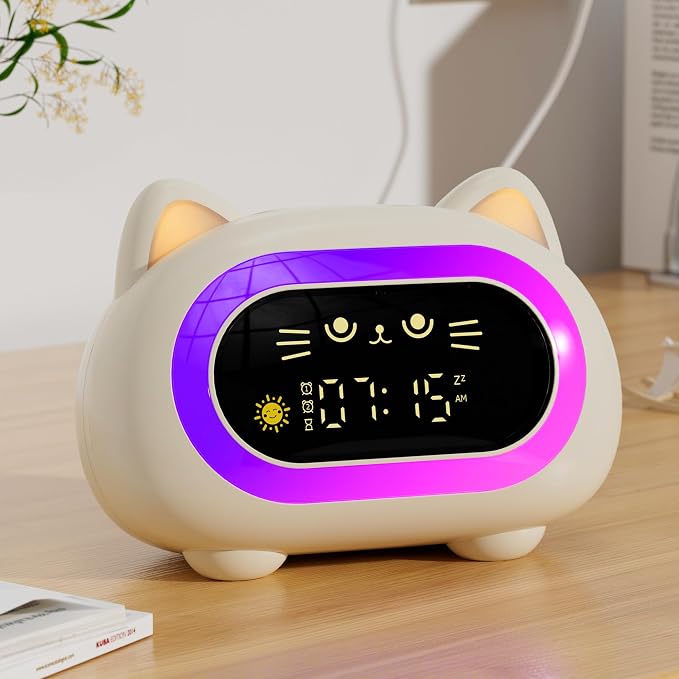 Honesorn Kids Alarm Clock Toddler Sleep Training Clock with 10 Night Lights - Image 8