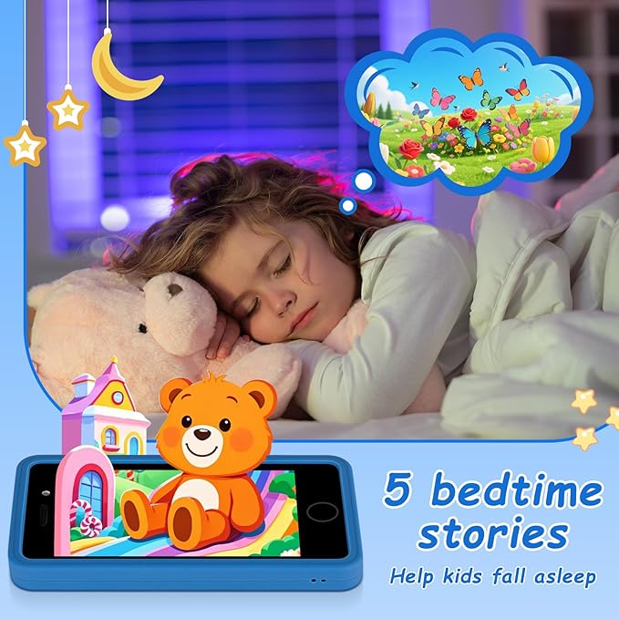 3.97" Touchscreen Kids Toys Smart Phone, Kids Phone with Games & Dual Camera, Toddler Toys Phone, Boys and Girls Learning Toy Phone for 3-9 Years Old (Blue)