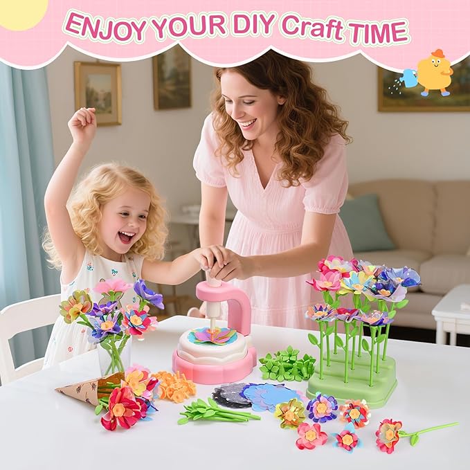 ACGASK Art Kits for Kids Ages 6-9 - Craft Kits for Girls Ages 8-12 & Creative Arts Set and Crafts for Girls Age 6-8- Perfect DIY Fabric Flower Bouquet Craft Toy and Art Gifts for Ages 4-12 Girl