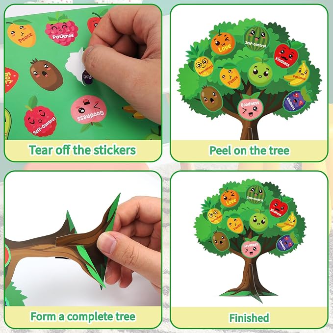 HARKOHACO 36 Set Fruit of The Spirit Trees Make Your Own Bible Accents Tree - Image 6