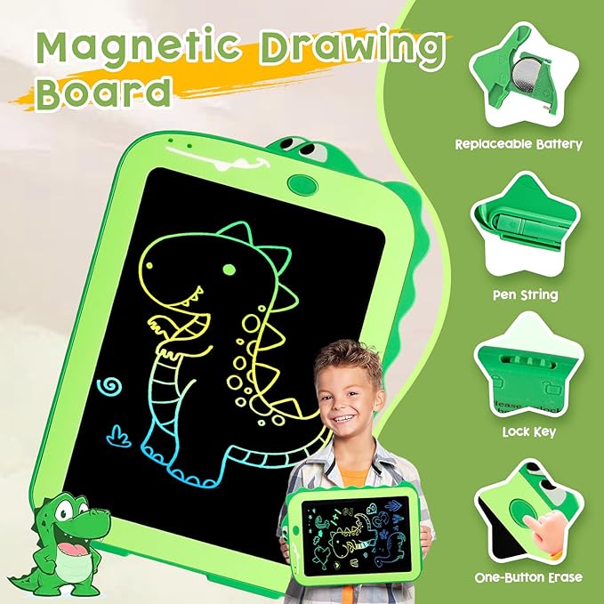 LCD Writing Tablet for Kids, Colorful Toddlers Toys Drawing Board, Educational Kid Toys, Doodle Pad Dinosaur Toy for 3 4 5 6 7 8 Year Old Boys Girls Birthday Party Christmas Gifts,8.5inch