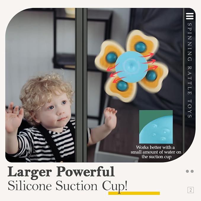 ALASOU Suction Cup Spinner Airplane Travel Toys for 1 Year Old Boy Girl - Image 2