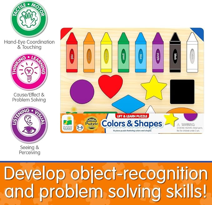 The Learning Journey: Lift & Learn Puzzle Colors & Shapes – Preschool Toys & Activities for Children Ages 3 and Up – Award Winning Educational Toy - Image 6