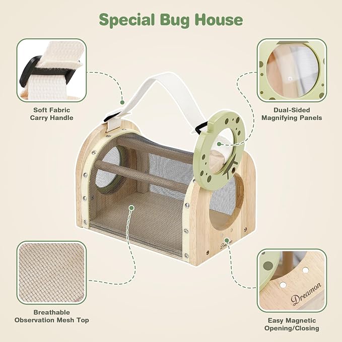 Wooden Kids Bug Catching Kit, Dreamon 11 Pcs Outdoor Toys for Kids Ages 4-8 - Image 6