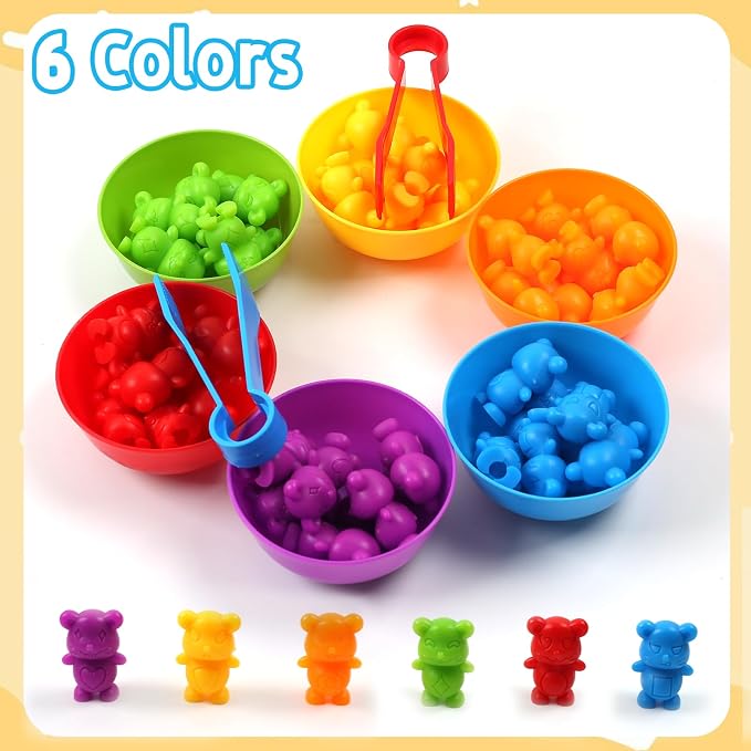 UNIQUE KIDS Stacking Mouse Counting and Matching Game with Sorting Cups – Educational Montessori Toy for Color Classification, Sensory Development, and Learning for Toddlers and Preschoolers Age 3+ - Image 2