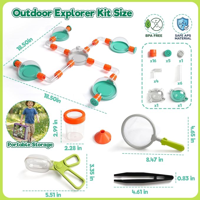Bug Catcher Kit for Kids, Insect Catching Set with Bug Habitat, Magnifier - Image 8
