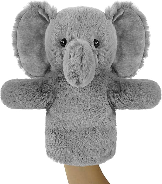 Puppet for Kids Adults Big Ears Plush Animal Educational Sensory Toy Soft Washable Stuffed Storytelling Tool Family Fun Elephant