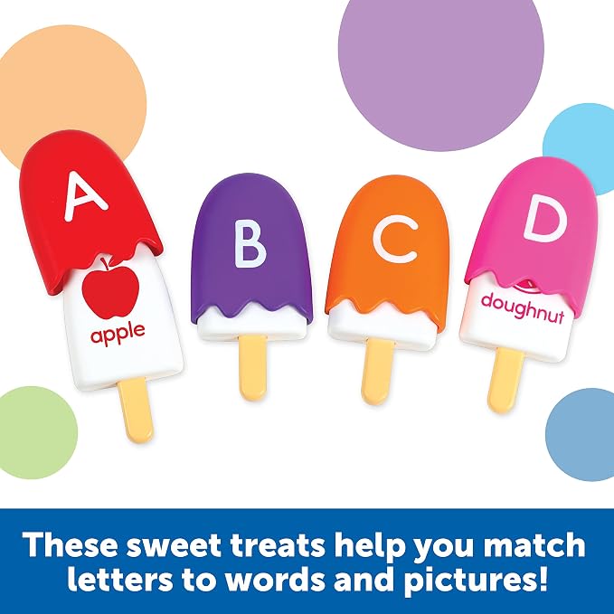 Learning Resources Mini ABC Pops – Alphabet Toys, ABC Puzzle, Phonics Games for Toddlers, Fine Motor Toys, Play Food Set, Preschool Activities, Sensory Bin Letters, Gifts for Kids - Image 2