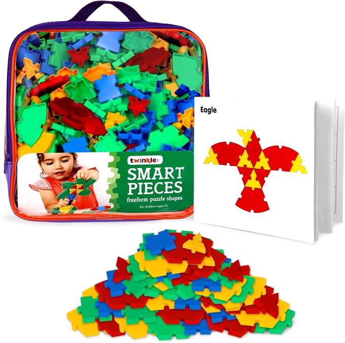 Interlocking Puzzle Toy | Big Pieces |Great for Occupational Therapy and Fine Motor Skill Development | Build STEM Skills at Home |Car Road Trip Pocket Game | Ages 3 and up |Toddler Fun by Twinkle+me