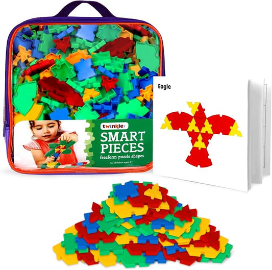Interlocking Puzzle Toy | Big Pieces |Great for Occupational Therapy and Fine Motor Skill Development | Build STEM Skills at Home |Car Road Trip Pocket Game | Ages 3 and up |Toddler Fun by Twinkle+me