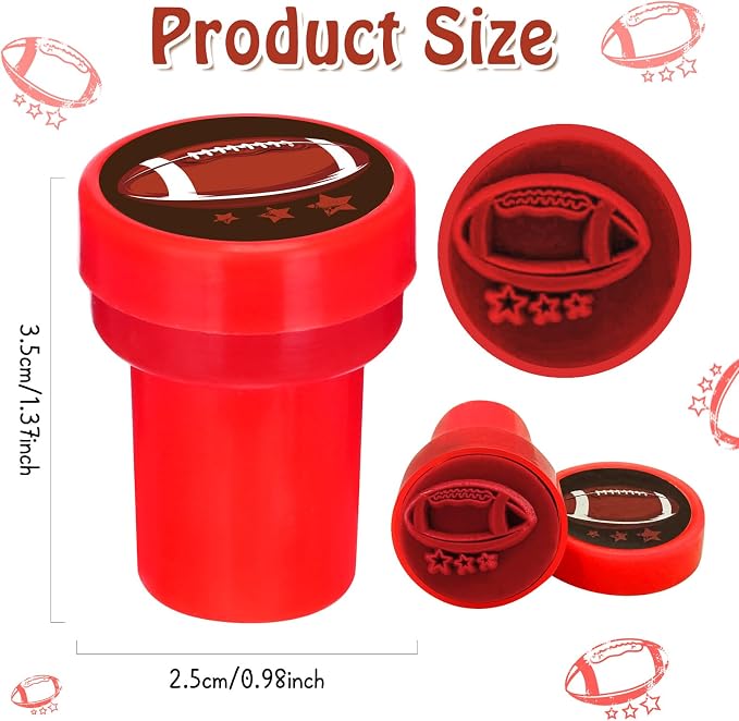 Cinrobiye 24 Pcs Sports Themed Stampers for Kids，Pre-Inked Football Basketball Baseball Soccer Stamps for Birthday Party Favors Classroom Rewards Goodie Bag Fillers Sports Party Supplies - Image 3