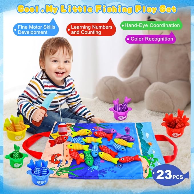 Montessori Fishing Toys for Babies 6+ Months,10-in-1 Fishing Game - Image 3