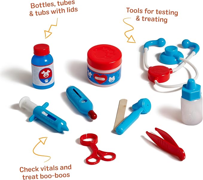Melissa & Doug Examine and Treat Pet Vet Play Set, 24-Piece Animal Doctor Playset with Dog & Cat Plushies, Pet Doctor Kit & Accessories, Preschool Toys for Girls & Boys Ages 3+ - Image 5