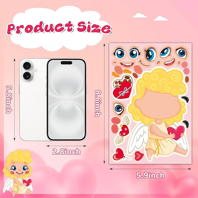Valentines Stickers for Kids Toddlers 48 Sheets Valentines Day Gifts for Kids Classroom Party Favors Crafts Games Activities Birthday Party Dcorations Essentials Preschool Kindergarten