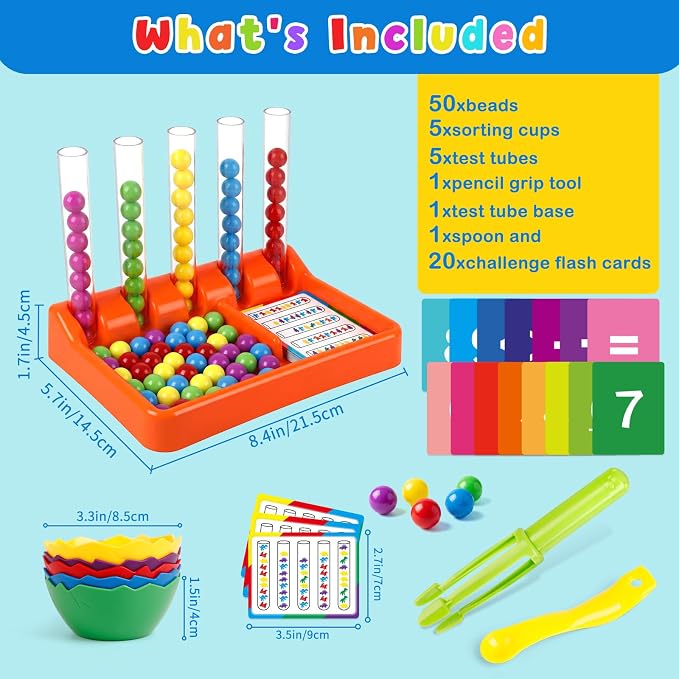 Counting and Color Sorting Toys,Montessori Math Games,Fine Motor Skills - Image 6