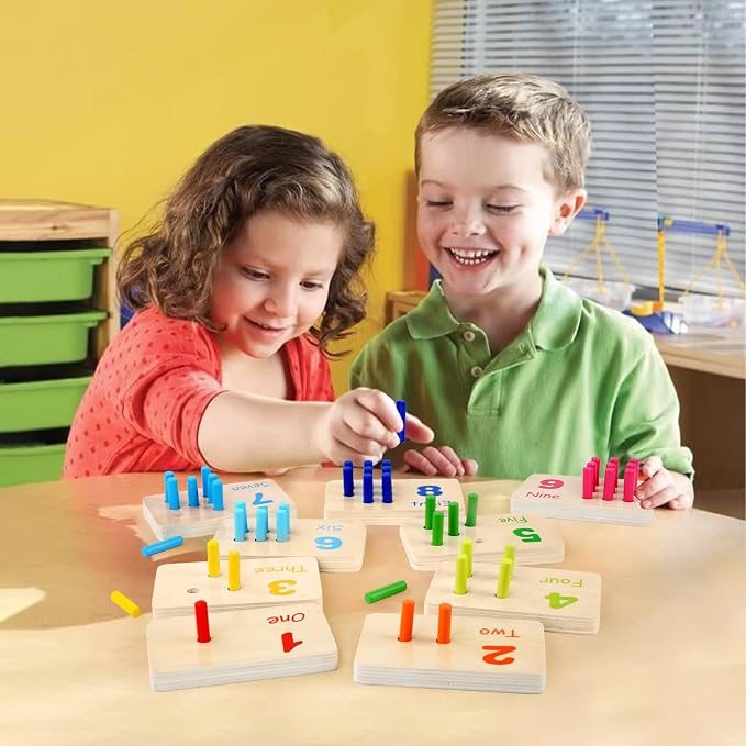 Wooden Counting Numbers Peg Board for Kids, Toddlers Montessori Math Toy 3+ - Image 6