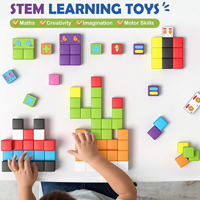 Magnetic Blocks World Number Building Cubes for Toddlers Age 3+ Boys Girls - Image 3