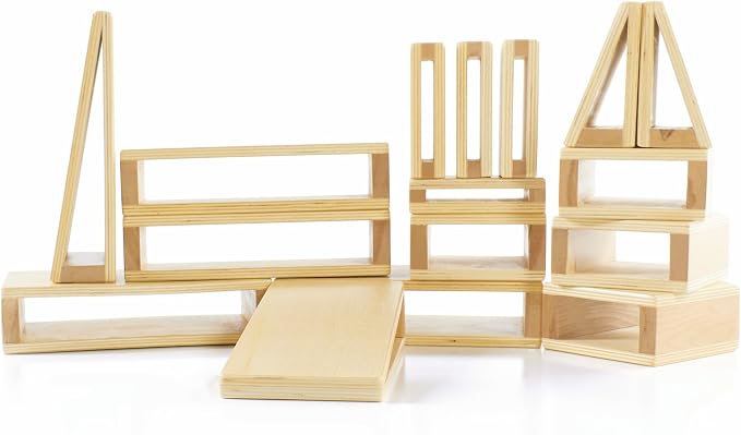 Guidecraft Jr. Hollow Blocks - Set of 16: S.T.E.M Learning & Educational Game for Children; Wooden Building Toy - Image 3