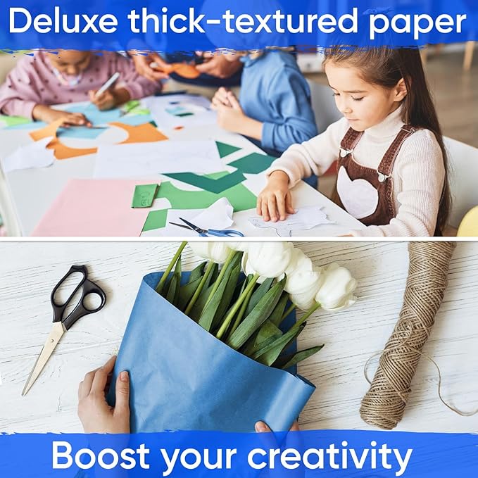 36" x 1200" (100 ft) Dark Blue Kraft Paper Roll (Value Pack of 2), 45 lbs Thickness, Made in USA Colored Kraft Paper for School, Bulletin Board - Odorless, Non-Toxic, Safe for Kids