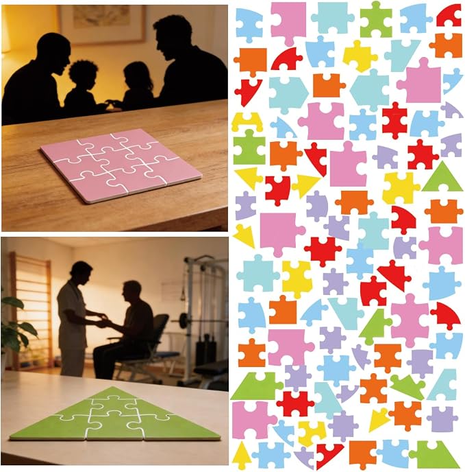 8 Set Geometric Shape Puzzle Color-Coding Math Cards Multi-Shaped Recognition Learning Tools Pattern Matching Sorting Challenges Crad of Elderly Cognitive Exercise Activities - Image 6