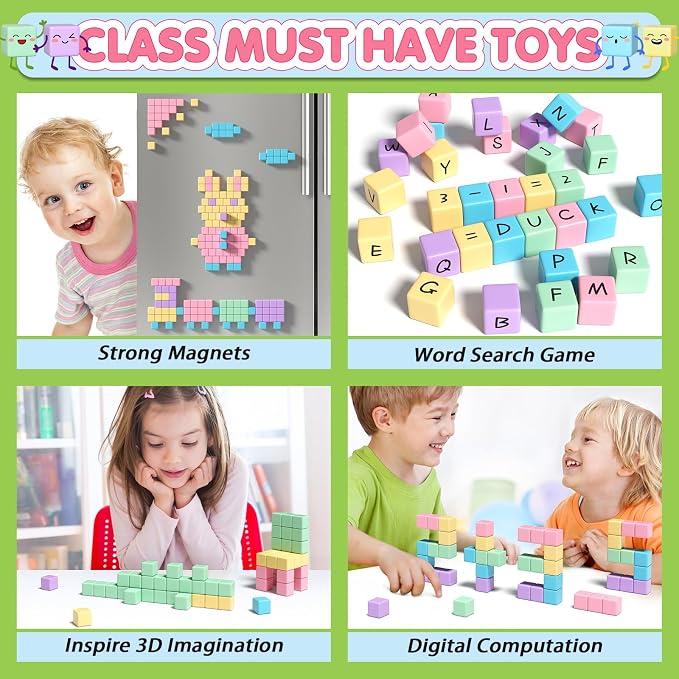 Apluses 45PCS Magnetic Blocks - Kids Girl Toys, Magnet Building Blocks, STEM Sensory Outdoor Autism Toys for 3-5 Year Old Boys & Girls, Magnetic Cubes Classroom Must Haves for Kids Ages 3+ - Image 6