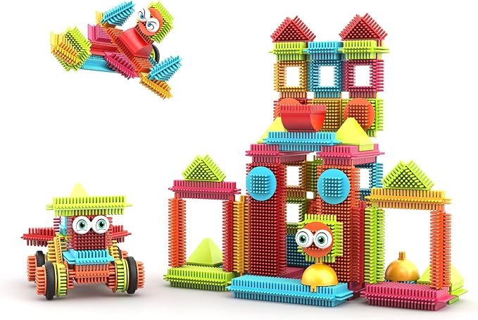 Contixo 144 pcs Bristle Shape 3D STEM Building Toys, Construction Learning Stacking Educational Block, Creativity Beyond Imagination, Inspirational, Safe & Durable, Recreational Toy for Kids Ages 3-8 - Image 7