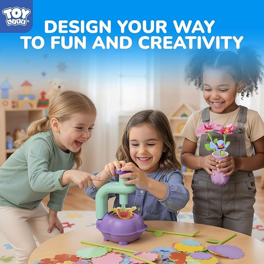 TOY Life DIY Flower Bouquet Making Kit for Girls - Creative Fabric Flower Craft Kit for Kids Ages 4-8, Educational Birthday Gift for 5, 6, 7, 8 Year Old Girls, Arts and Crafts Toys
