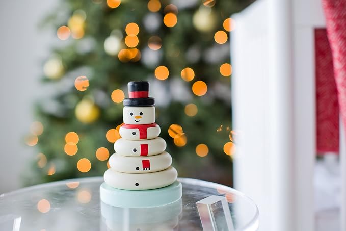 Pearhead Christmas Snowman Stacking Toy Set, Holiday Toys for Toddlers - Image 10