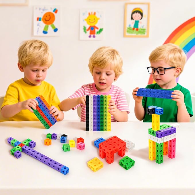ZEAYEA 300 Pcs Linking Cubes with Storage Box, Counting Blocks for Math Learning and Fun Activities, Math Manipulatives Educational Supplies for Spatial Intelligence, Counting, Creativity - Image 7