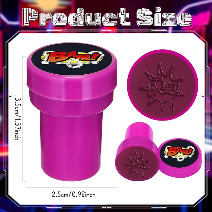 Cinrobiye 24 Pcs Hero Stampers Party Favor Set, Cute Superhero Stamps for Kids Birthday Party, Classroom Rewards, Carnival Prizes, Goody Bag Fillers, Super Hero Themed Party Supplies - Image 3