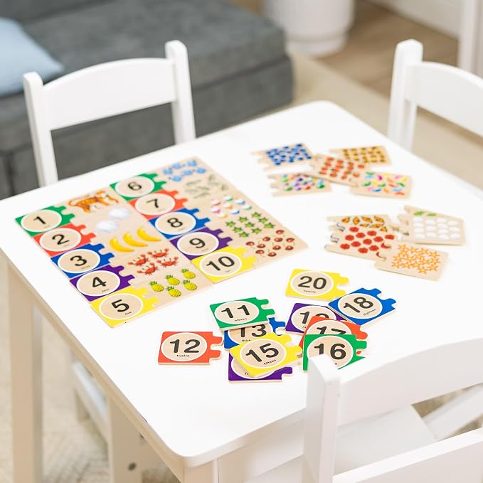 Melissa & Doug Self-Correcting Wooden Number Puzzles with Storage Box (40 pcs) - Image 9