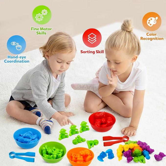 Counting Animal Matching Games Color Sorting Toys with Bowls Preschool Learning Activities for Math Educational Sensory Training Montessori Toy Easter Gifts for Toddlers Kids Boys Girls Ages 3 4 5 6 - Image 4