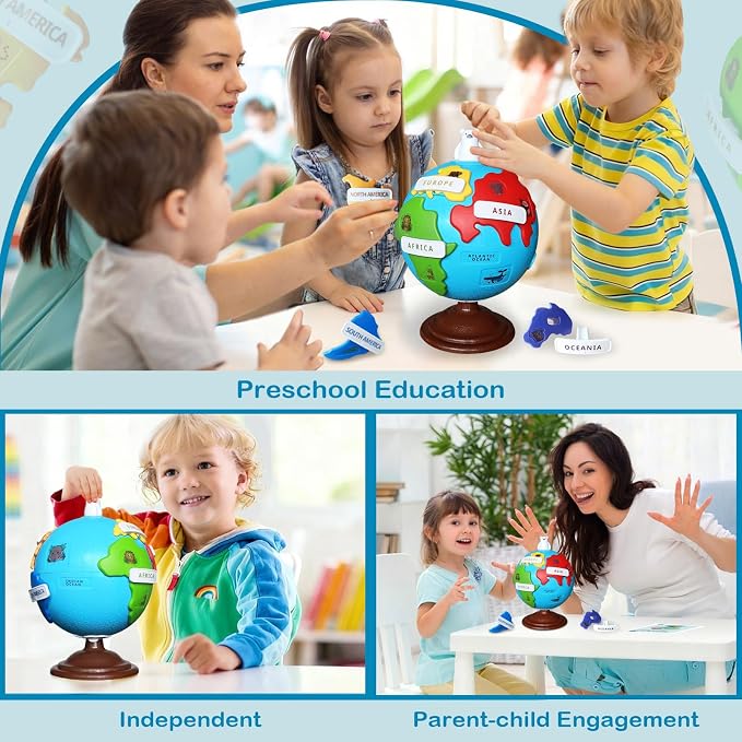 Puzzle Globe Toys for Kids, Geography Learning Toys for Preschool 3+ Years - Image 6