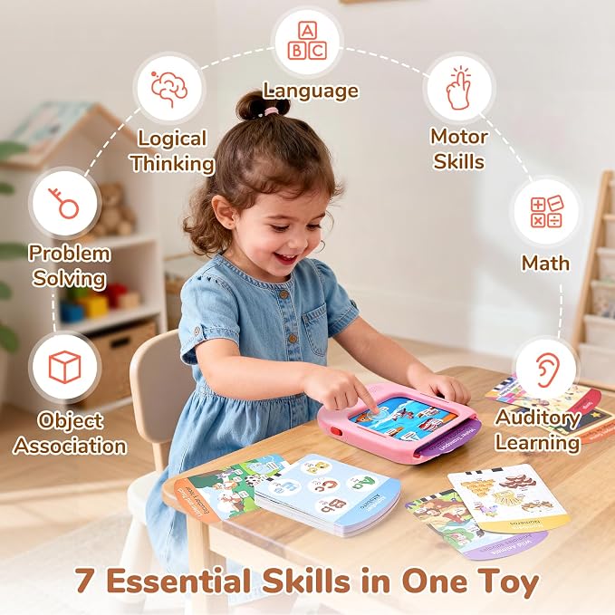 JoyCat Bilingual Kids Learning Tablet, 106 Pages Spanish-English Cards - Image 7
