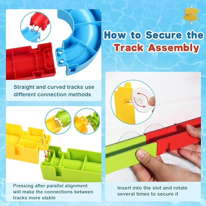 Fajiabao Bath Toys for Kids Ages 4-8 Water Slides with Suction Cups - Image 5